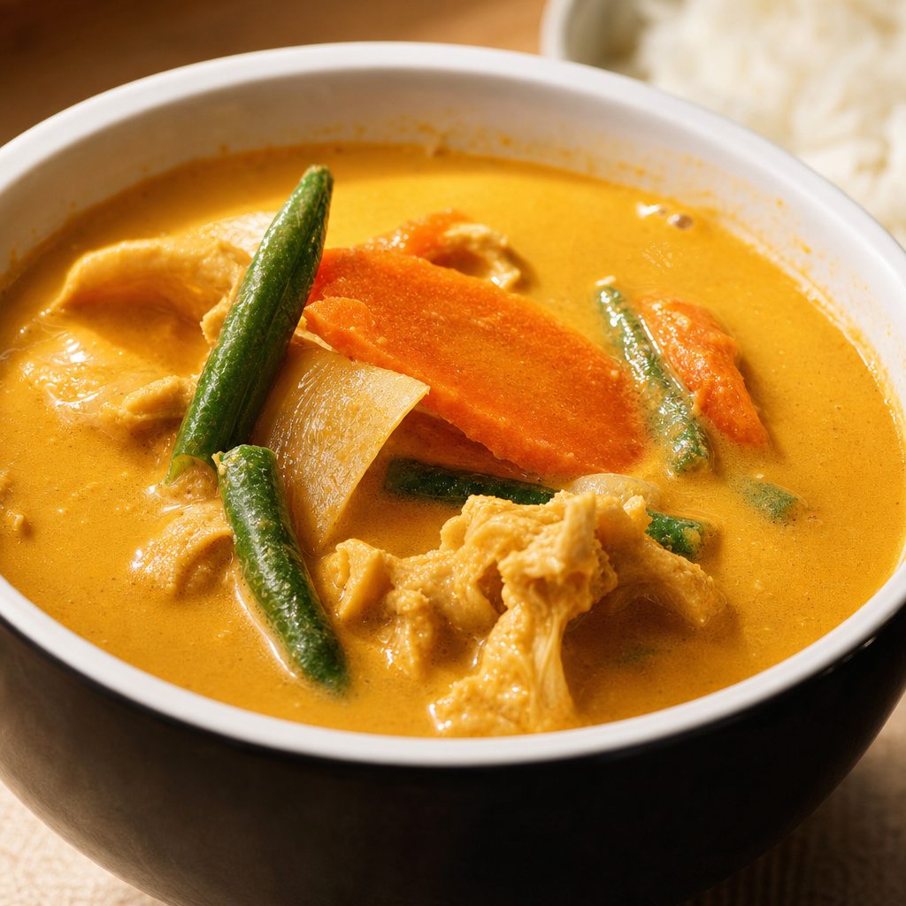 Spicy Curry Soup with Jasmine Rice.